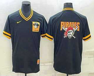 Men%27s Pittsburgh Pirates Big Logo Black Nike Cooperstown Collection Legend V Neck Jersey->philadelphia phillies->MLB Jersey